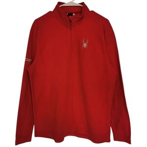 Spyder Prospect 1/4 Zip Mock Neck Red Fleece Sweatshirt - Sz M